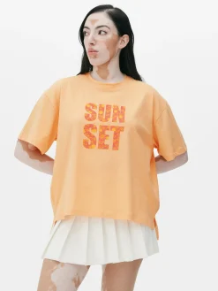 Wijdvallend T-shirt Met Grafische Print